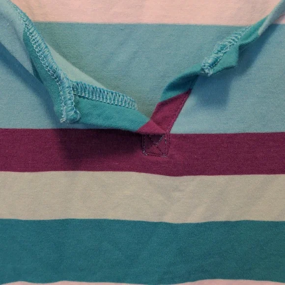 Columbia PFG Omni Wick Women's Size XL Striped Short Sleeve Popover Top - Picture 5 of 13